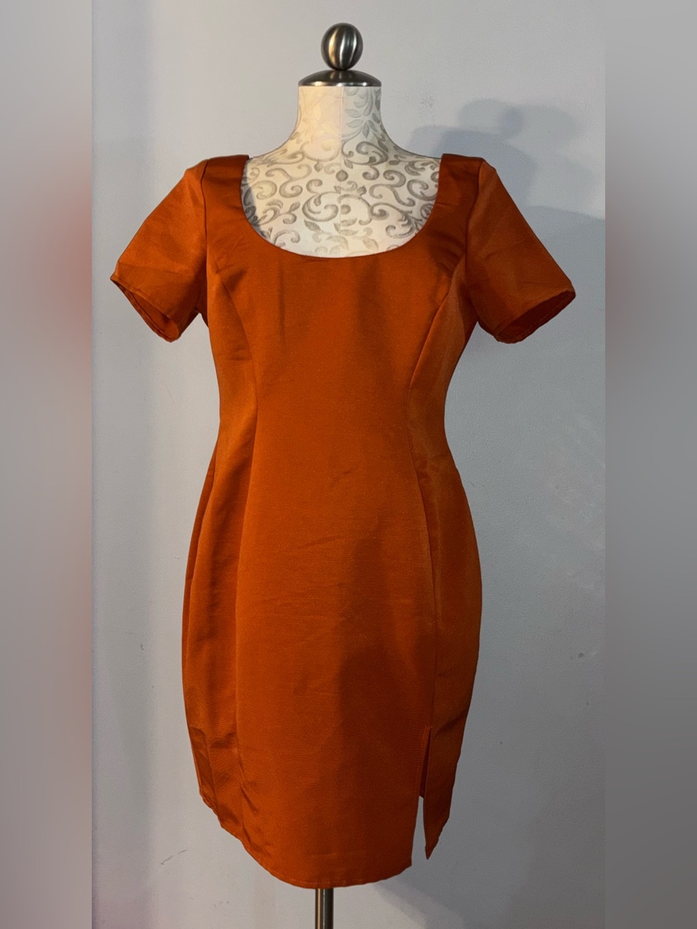 ASOS short-sleeve mini dress w/ scoop neckline - Color burnt orange Size 10